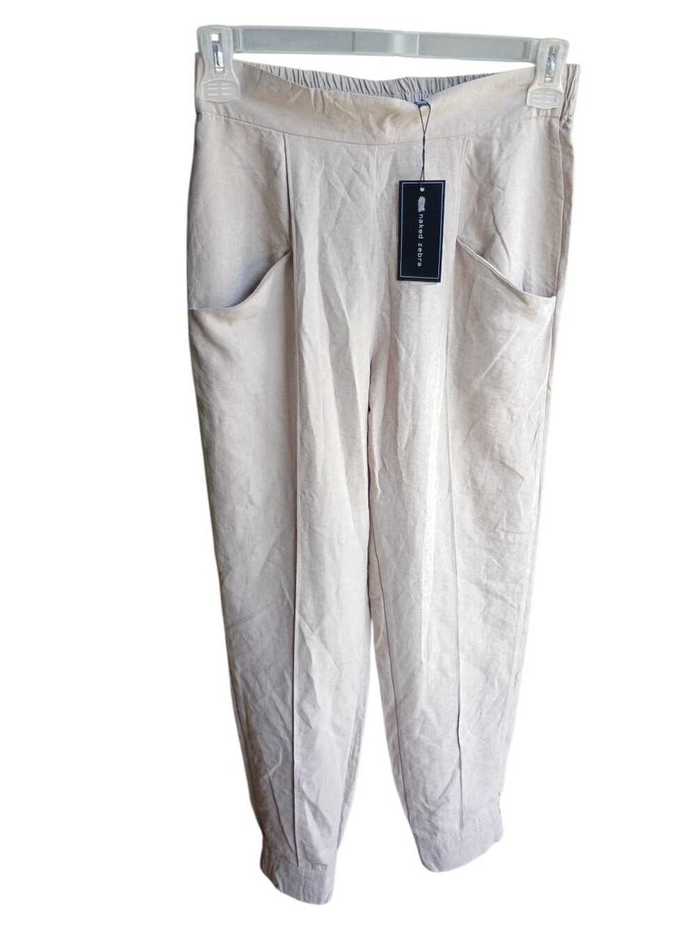 NWT Naked Zebra Taupe Tapered Soft Matte Joggers Size Medium